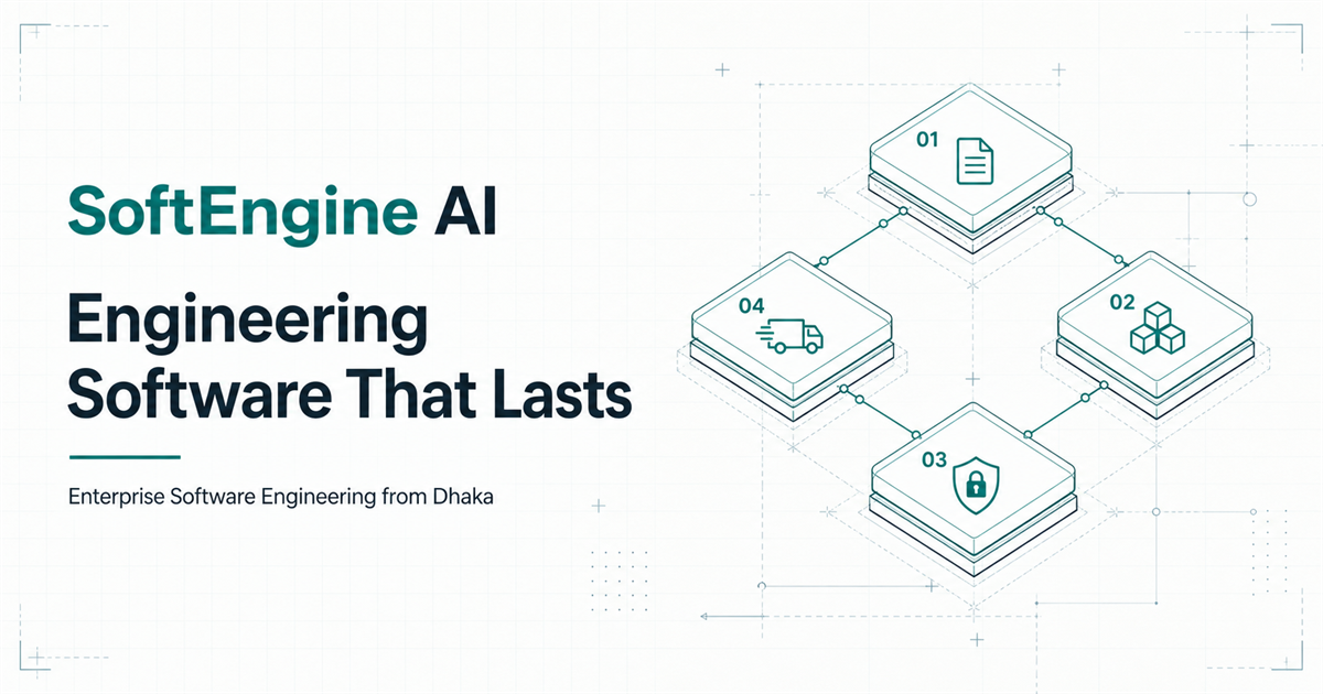 SoftEngine AI engineering software that lasts with four connected engineering foundations.